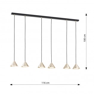 Ceiling lamp Lout Gold (6 lights)