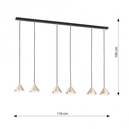 Ceiling lamp Lout Gold (6 lights)