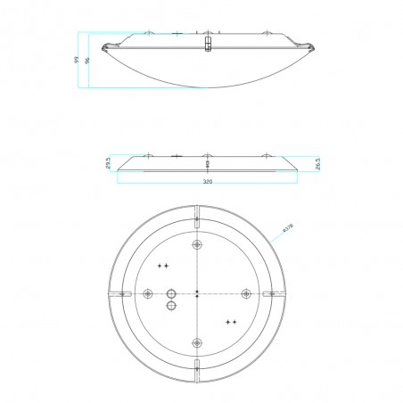 Ceiling Flush Light Standard 38