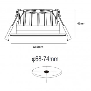 LED Ceiling Recessed Light Rosalee CCT (7W)