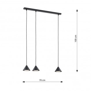 Ceiling lamp Lout Black (3 lights)