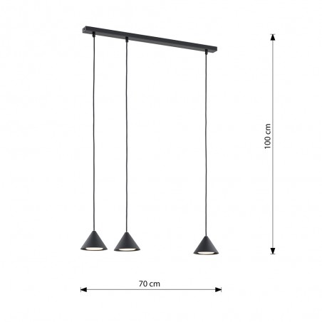 Lámpara de techo Lout NEgro (3 luces)