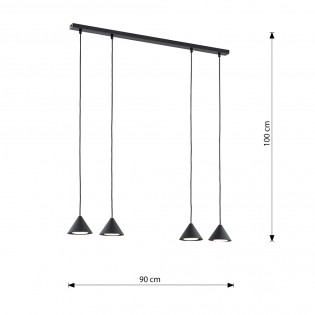 Lámpara de techo Lout NEgro (4 luces)