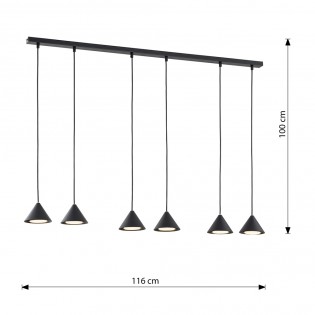 Ceiling lamp Lout Black (6 lights)