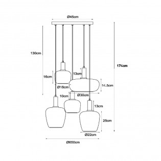 Pendant Lamp Ilona (5 lights)