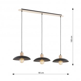 Lámpara de techo Briana Negro (3 luces)