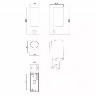 Outdoor wall lamp with motion sensor Zaro II (2 lights)