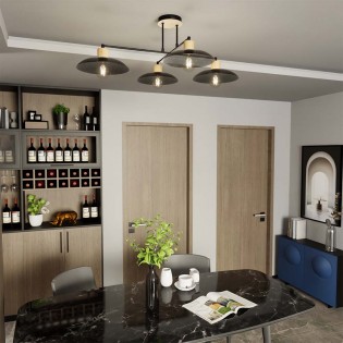 Ceiling lamp Briana Black (4 lights)
