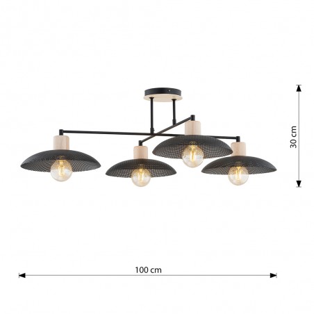 Ceiling lamp Briana Black (4 lights)