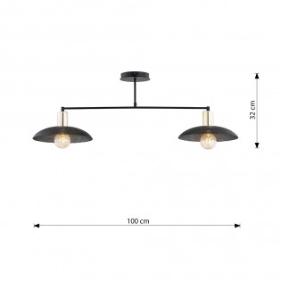 Ceiling lamp Cima Black (2 lights)