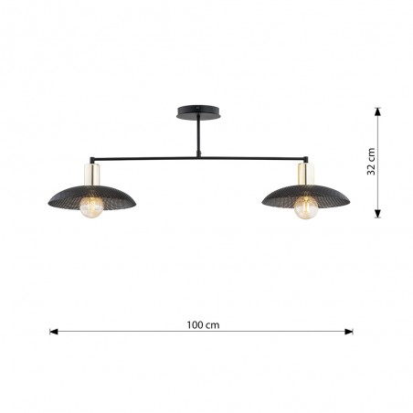 Ceiling lamp Cima Black (2 lights)