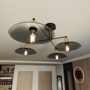 Lámpara de techo Cima Negro (4 luces)