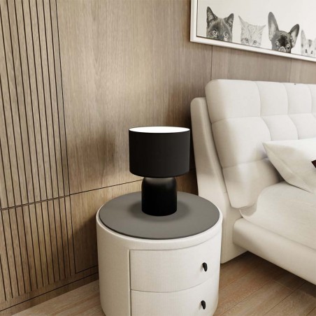 Lámpara de mesa Canda Negro+Blanco