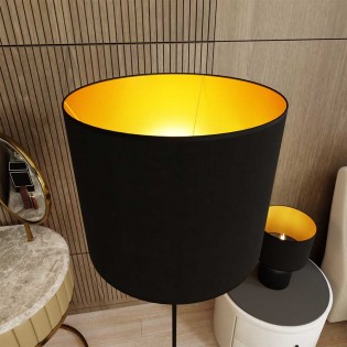 Lámpara de pie Canda Negro+Oro
