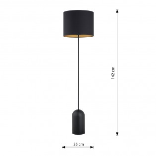 Lámpara de pie Canda Negro+Oro