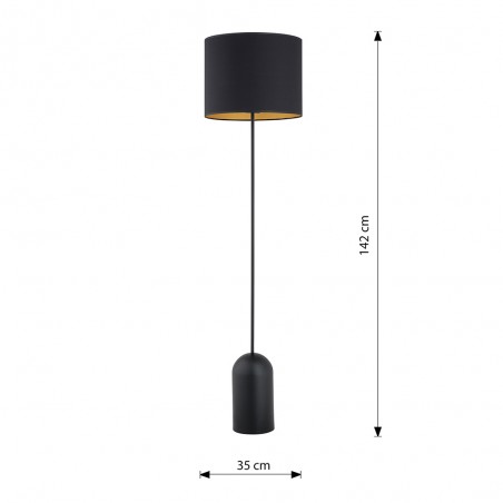 Lámpara de pie Canda Negro+Oro