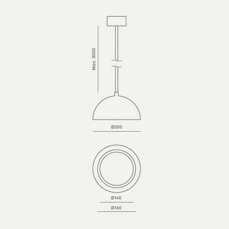 Lámpara colgante LED Big Dussa (9W)