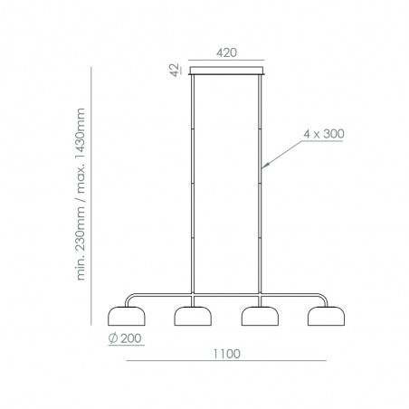 Lámpara de techo LED Ipon (4x10W)