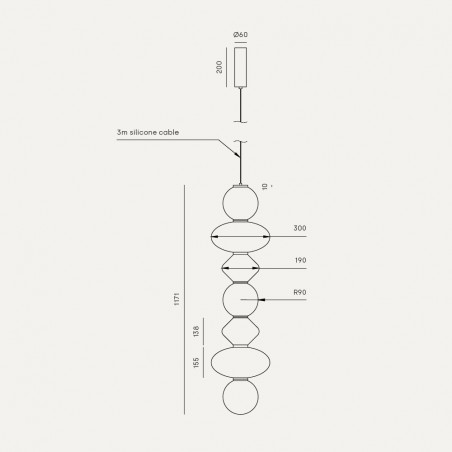 LED Pendant Lamp Mapi Vertical (30W)