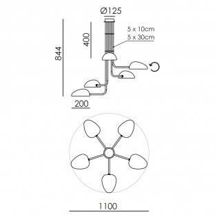 Chandelier Kezo (5 lights)