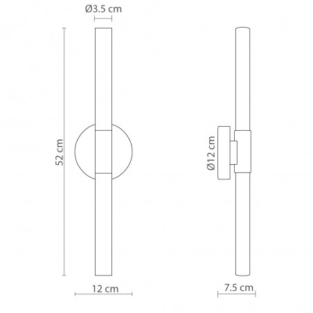 LED Wall Lamp Roos 2700K (2x6W)