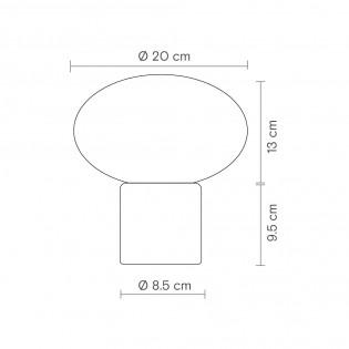 Lámpara de mesa Remi Oval