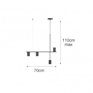 Lámpara de techo Mopani (4 luces)