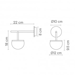 Wall lamp Roi Opal