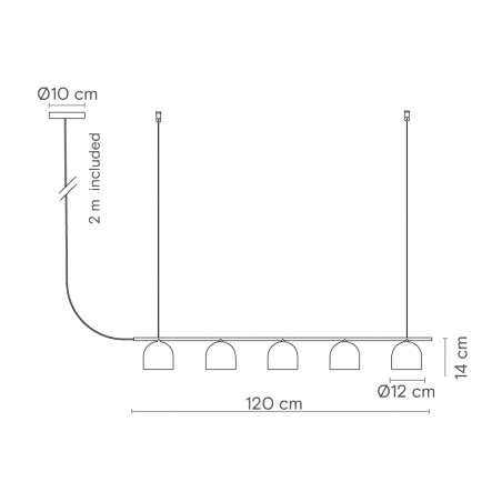 Ceiling lamp Rio (5 lights)