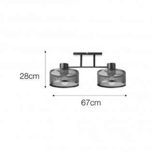 Plafón de techo Edge (2 Luces)