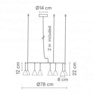 LED Pendant Lamp Rimini Dangle (8x8,5W)