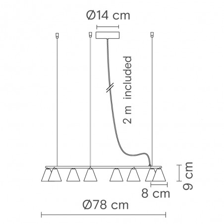 LED Pendant Lamp Rimini Fixed (8x8,5W)