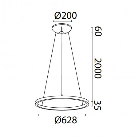 Lámpara colgante LED Riumar (40W+15W)