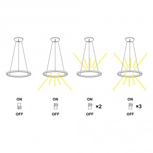 Lámpara colgante LED Riumar (40W+15W)