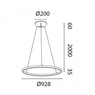 Lámpara colgante LED Riumar (60W+20W)