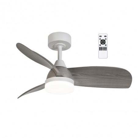 LED Ceiling Fan Borse White+Ashen CCT Dim (18W)