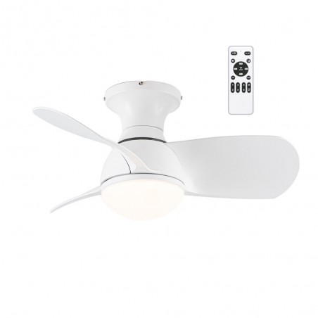 LED Ceiling Fan Mancado White CCT Dim (20W)