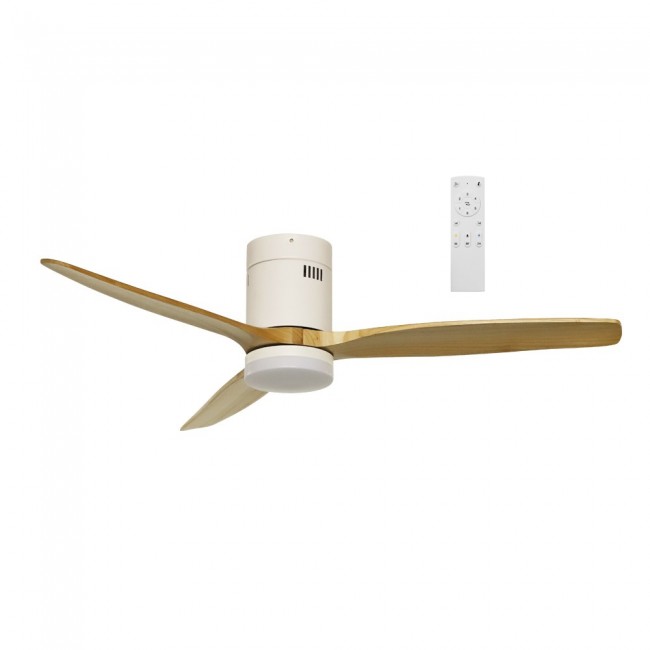 LED Ceiling Fan Won White+Wood CCT (15W)