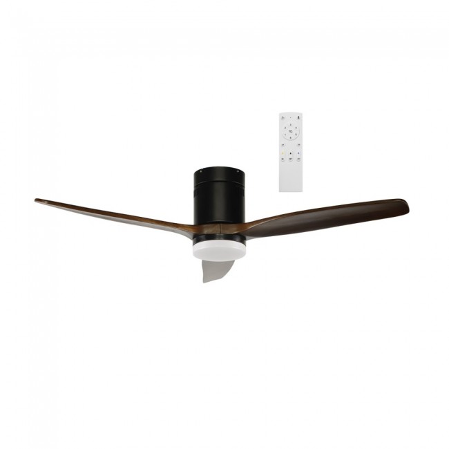 LED Ceiling Fan Won Black+Wood CCT (15W)