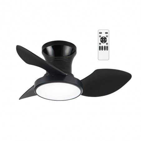LED Ceiling Fan Milfero Black CCT Dim (20W)