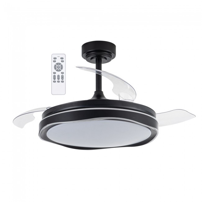 LED Ceiling Fan Folding Blades Goan Black CCT Dim (72W)