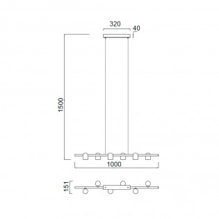 Lámpara de techo Ios (6 luces)