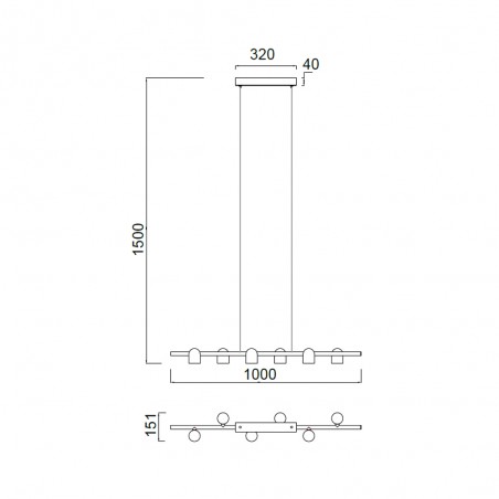 Lámpara de techo Ios (6 luces)