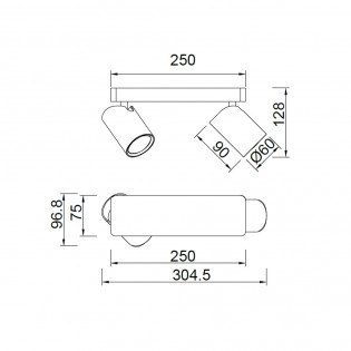 Regleta de focos Sal (2 luces)