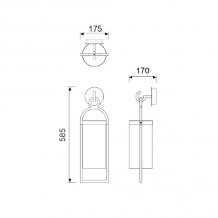 Aplique de pared de exterior Maya II