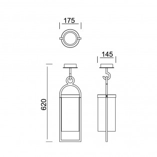Plafón de techo de exterior Maya II