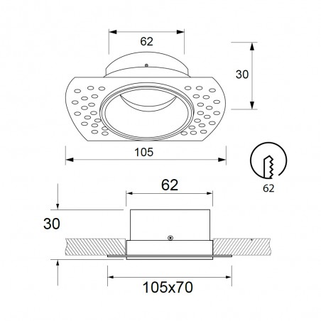 Empotrable de techo Lances