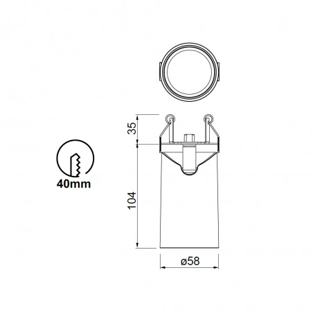 Foco de techo empotrable Sal