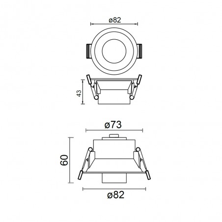 Empotrable de techo LED Trimasi Negro (7W)