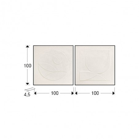 Set de 3 cuadros bajorrelieves Albos (100x100cm.)